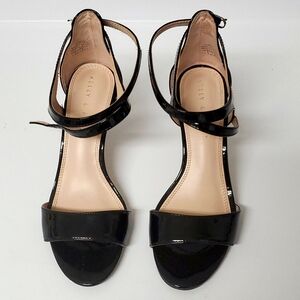 Kelly & Katie Glossy Black Strappy Heels
